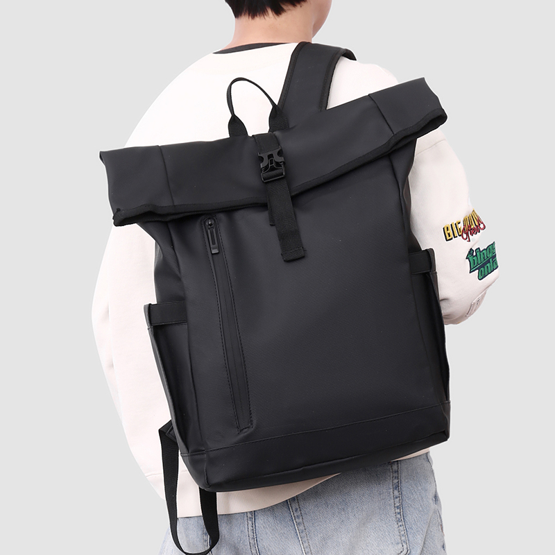 Unisex Trendy Roll Top Laptop Backpack